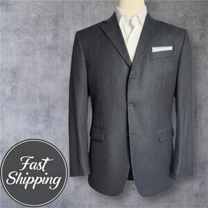 J.CREW Vintage Mens 42R Gray Wool Blazer Sport Coat 3 Button Jacket 1 Vent
